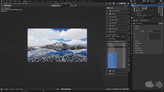 Pure-Sky Pro 6.0.77_Timelapse_Blender 3.5.1 "Cycles". смотреть онлайн