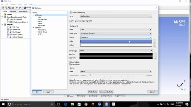 How can you change the background colour in ANSYS Fluent from blue to white смотреть онлайн