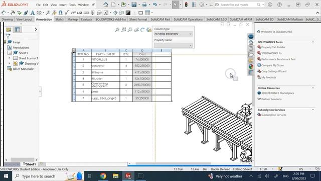 Bill of Material Advanced Options SolidWorks смотреть онлайн