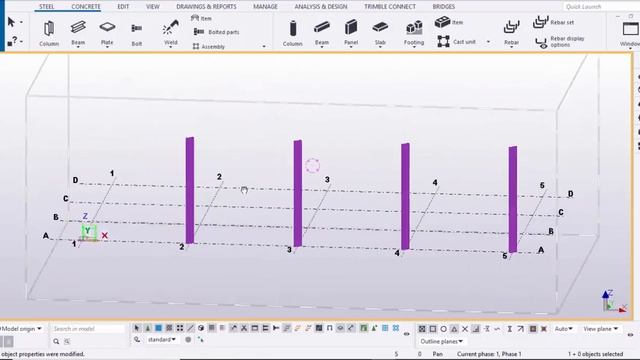How to rotate all columns at once and copy properties features in Tekla Structures смотреть онлайн