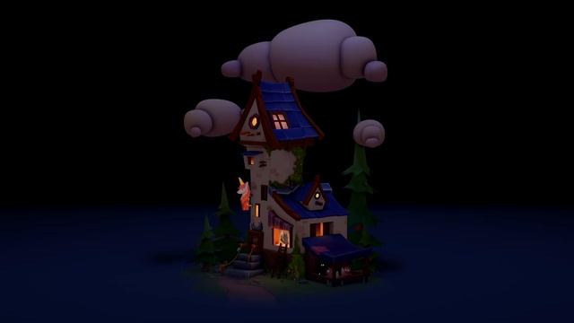 Stylized house | Low-poly 3D model смотреть онлайн