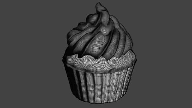 3D Cupcake (Wireframe) (Blender) смотреть онлайн