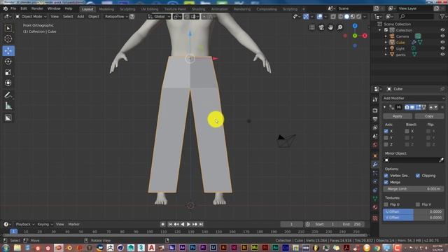 Blender Quickie for Beginners: Learn how to make pants step by step смотреть онлайн