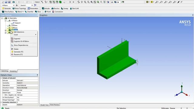 Extruding, revolving, sweeping an L shaped section in Ansys DesignModeler Urdu/Hindi смотреть онлайн