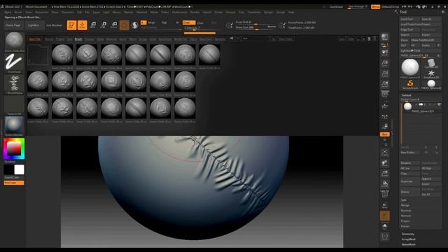 Seam Folds Brush for ZBrush смотреть онлайн