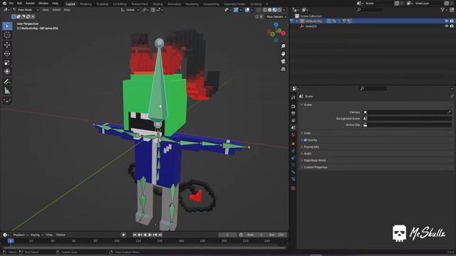 Attaching a rig to your MeSkullz using blender. смотреть онлайн
