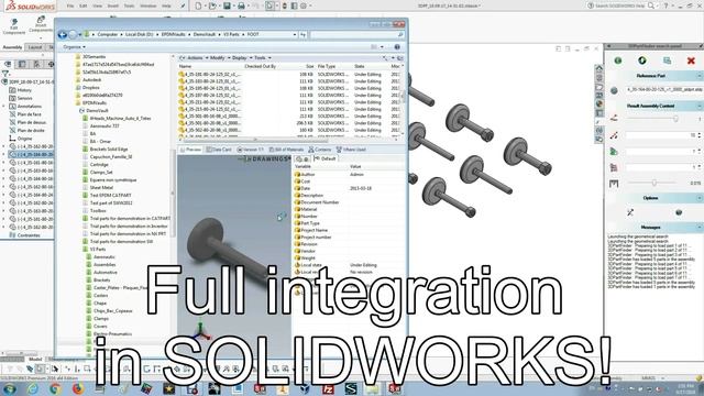 3DPartFinder for SOLIDWORKS смотреть онлайн
