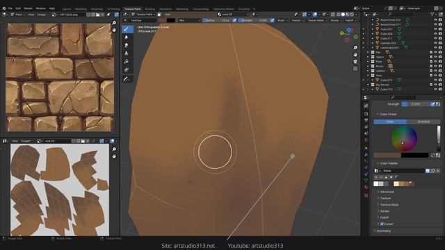 Hand paint a Stylized Rock - Improve your painting skills - Blender 4.0 смотреть онлайн