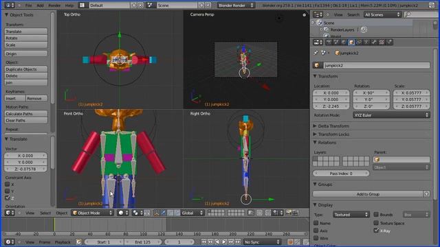Blender Tutorial Importing Motion Capture Data (.bvh) Files and Setting Up a Simple Rig Part 2 смотреть онлайн