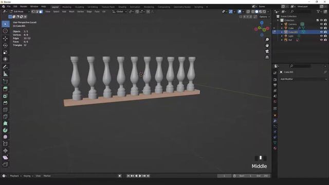 balustrade modeling in blender 3x смотреть онлайн