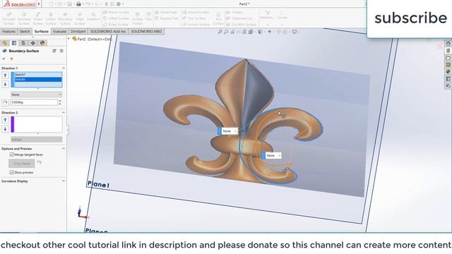 Surface Modeling tutorial for intermediate in solidworks смотреть онлайн