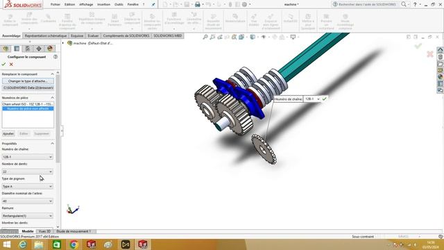 step 12 : create the drive sprocket from toolbox the assemble it #cadtutorials #solidworksdrawing смотреть онлайн