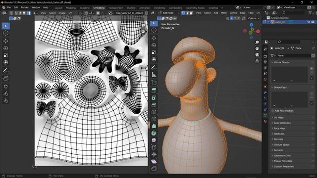 Шотландский морячок ( мультяшный ) - сделано в Blender смотреть онлайн