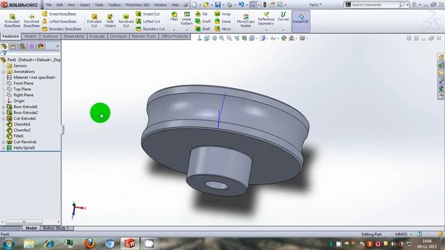 SolidWorks tutorial of Worm Wheel смотреть онлайн