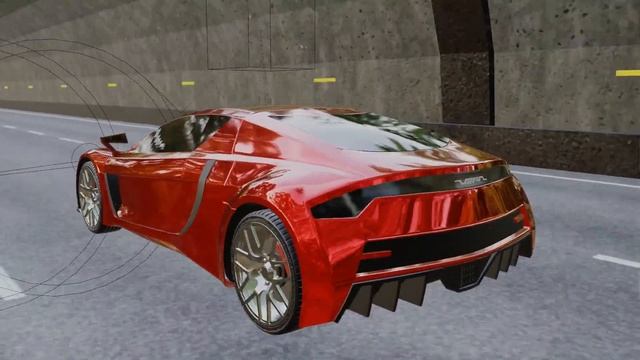 Vega EVX Drive in tunnel simple car animation | Blender 2.9 смотреть онлайн