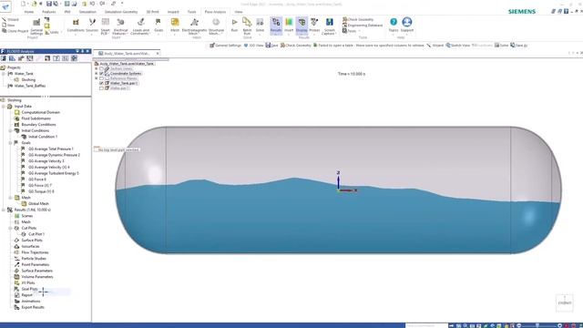Sloshing analysis using FloEFD смотреть онлайн