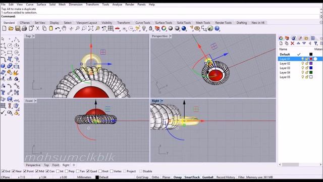 Earing Modelling | Rhino 6 | 3D Design смотреть онлайн
