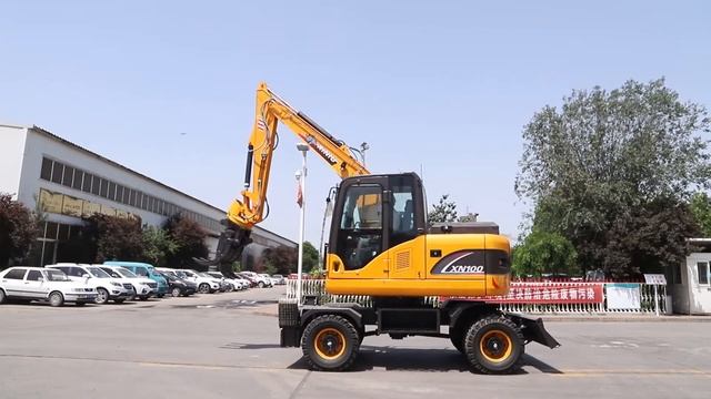 8 ton wheel excavator Rhinoceros excavator XN100 смотреть онлайн