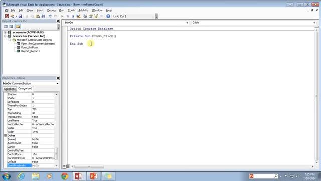 28. VBA - Writing Our First Code (Programming In Microsoft Access 2013) смотреть онлайн