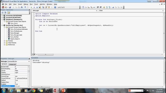 56. Creating A Classic Login Form (Programming In Microsoft Access 2013) смотреть онлайн