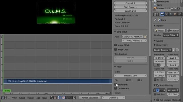 How to reverse video clips using Blender's internal video sequence editor смотреть онлайн