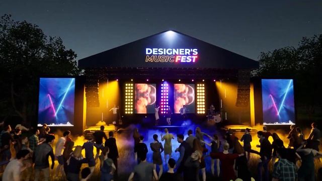 Twinmotion 2023 / 3D Studio Max - Concert Stage Animation смотреть онлайн