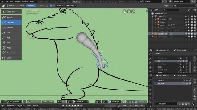 2D Animation - Grease Pencil Blender 2.8 Tutorial - Create a Cartoon Crocodile- Animate with Savvy! смотреть онлайн