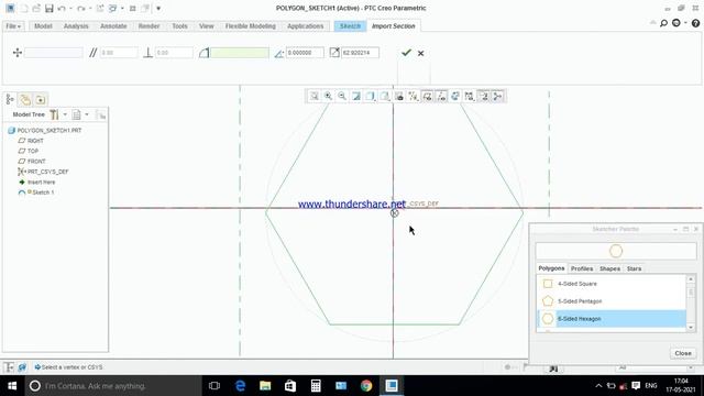 creo 3.0 - polygon sketch смотреть онлайн