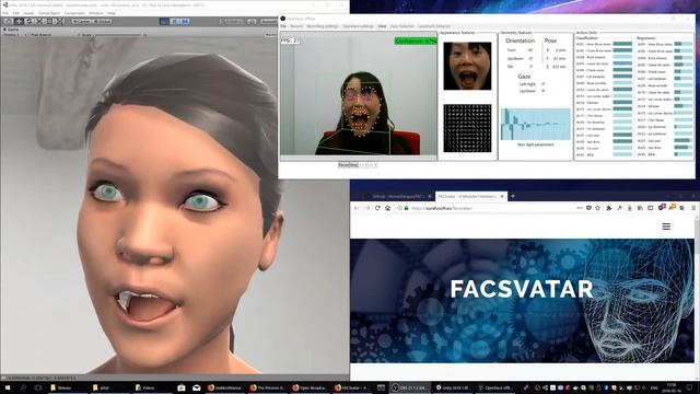 FACSvatar v0.2.6-alpha real time facial animation with OpenFace 2.0 смотреть онлайн
