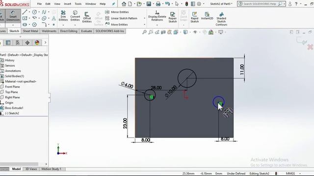 Solidworks tutorials #01|Extruded Boss/Base|Extruded Cut|2D&3D Makers смотреть онлайн
