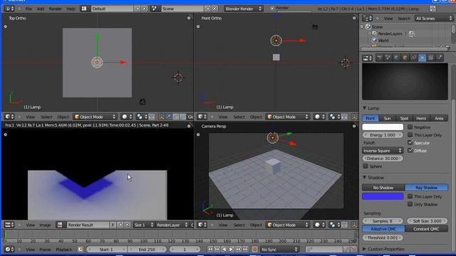 Blender 2.5 corso base [redbaron85] --- 30 --- Ombre con Ray Shadow e Buffer Shadow смотреть онлайн