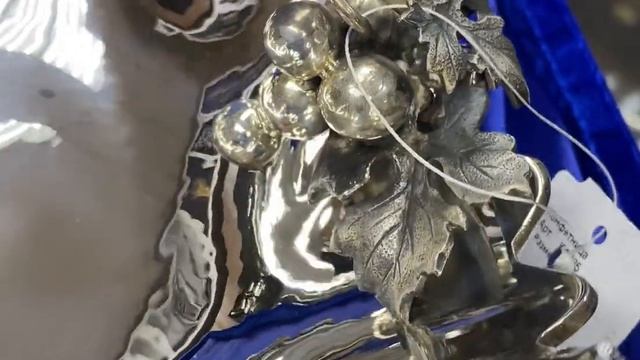 Серебряная конфетница «Виноград» глянцевая, кф035 смотреть онлайн