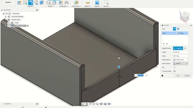 Build the Box in Sheet Metal Fusion 360 смотреть онлайн