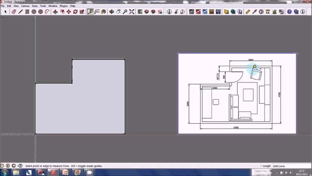 Create Floor Plan In Google Sketchup (see description) смотреть онлайн