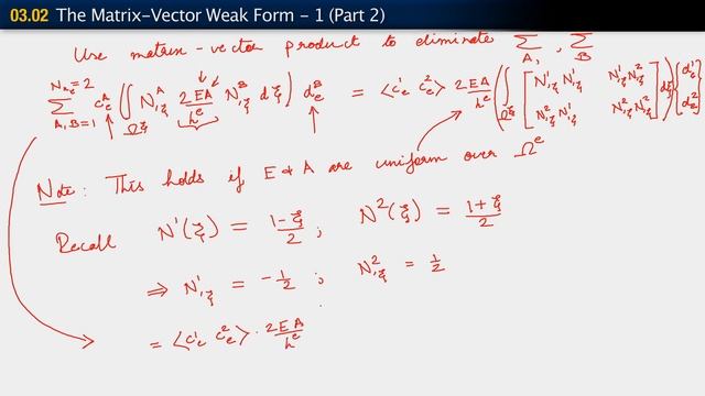 The Matrix-Vector Weak Form - Lesson 1 - Part 2 смотреть онлайн