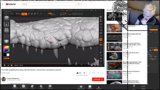 Live Zbrush Sculpting on Scolla: Part 15 (Scale Refinement) смотреть онлайн