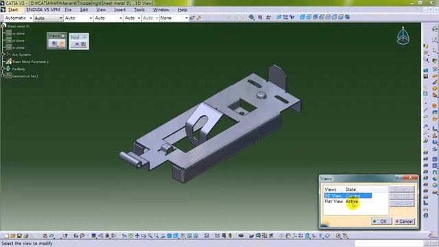 Catia V5 | Generative Sheet metal Design | Views Toolbar смотреть онлайн