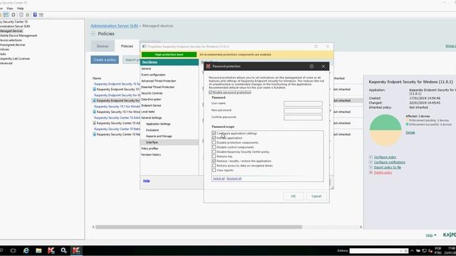 password protection for network agent and KES смотреть онлайн