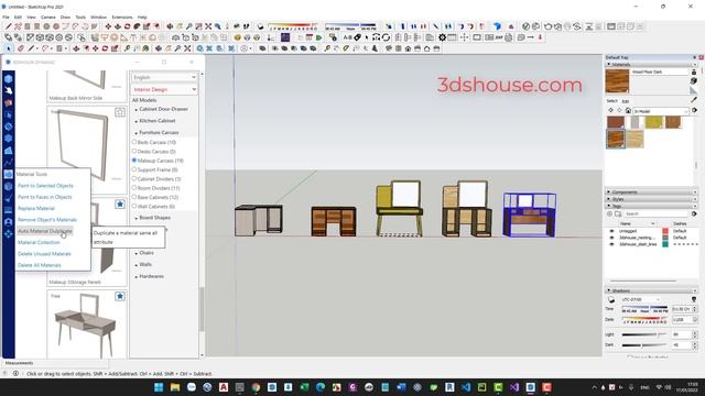 Auto material duplicate in Sketchup смотреть онлайн