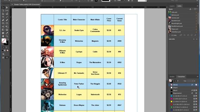 Building a TABLE DESIGN in InDesign смотреть онлайн