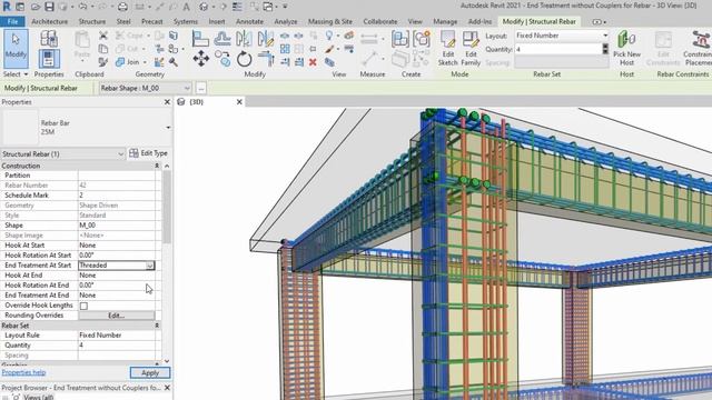 Revit 2021 - End Treatments Without Couplers for Rebar смотреть онлайн