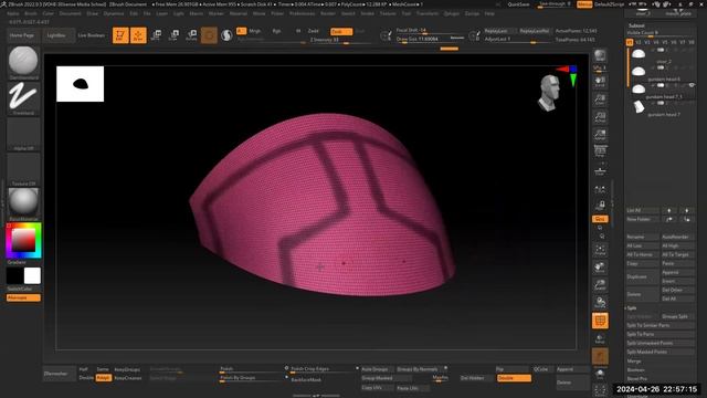Zbrush Tutorial: Zmodeler, Zremesher, Polygroups and Creases смотреть онлайн