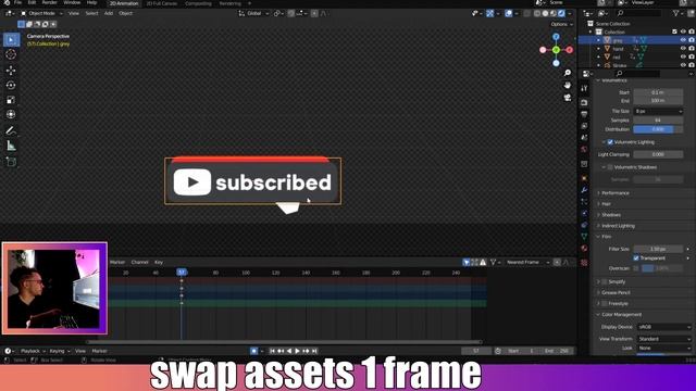 Create a YouTube Subscribe Animation Overlay - Blender смотреть онлайн