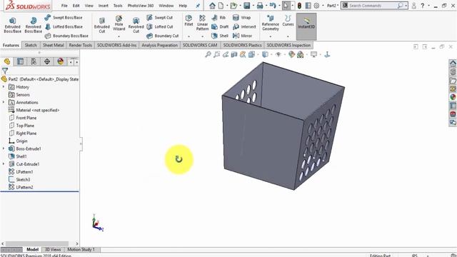 SolidWorks Tutorial - Very Basic Basket Designing Technique смотреть онлайн
