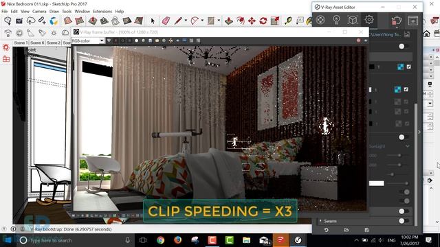 Vray rendering: Rendering Interior_Nice Bedroom 011 using most powerful Vray 3.4 for sketchup 07 17 смотреть онлайн