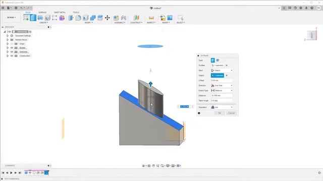 Fusion 360, l'outil Extrude (Français, Québec) смотреть онлайн