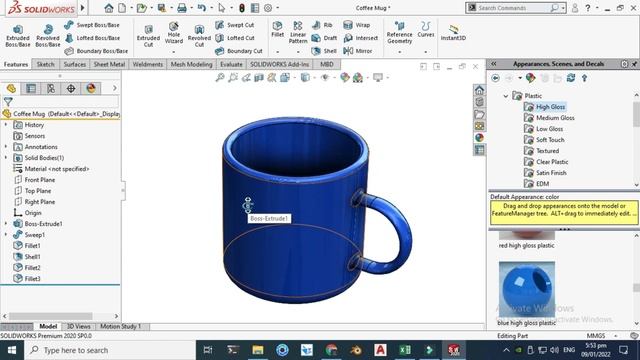 Learn how to model coffee cup in solidworks | coffee cup rendering keyshot | coffee mug 3d modeling