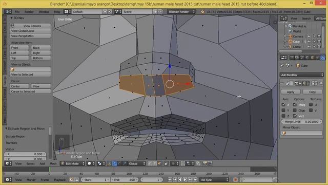How To Model A Human Male Head In Blender 2.74 смотреть онлайн