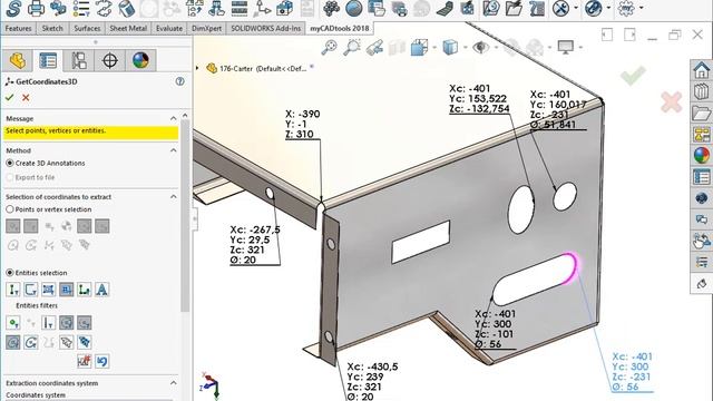 myCADtools: GetCoordinates3D - Productivity Tools For SOLIDWORKS смотреть онлайн