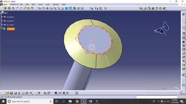 Flange coupling CATIA V5 Tutorial - Bolt (Part5) смотреть онлайн